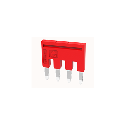 DFB4-6.2 || Puente para Clema 4mm de ancho Push In 4 polos rojo